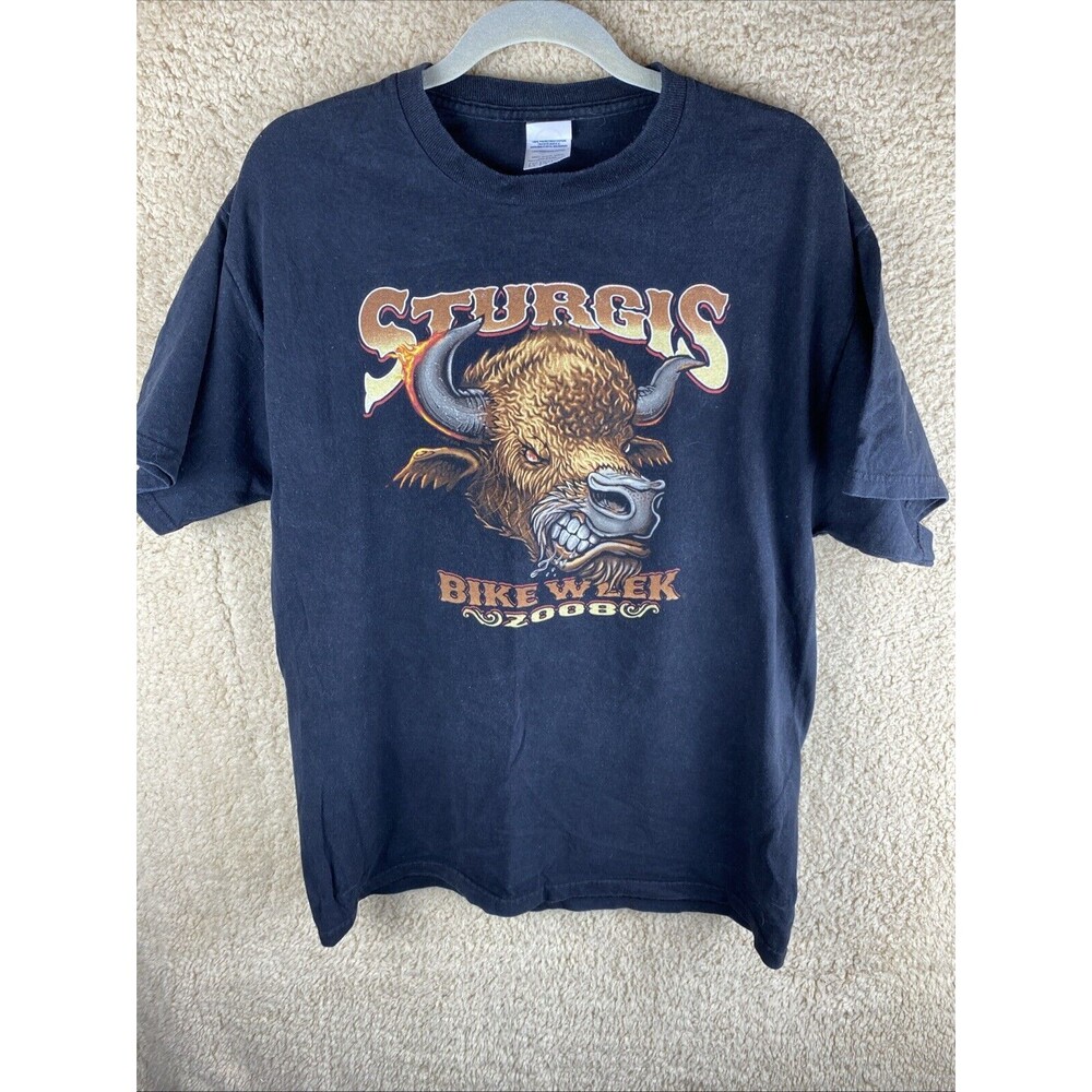Sturgis Bike Week 2008 Mens Size L Black Short Sleeve T-Shirt